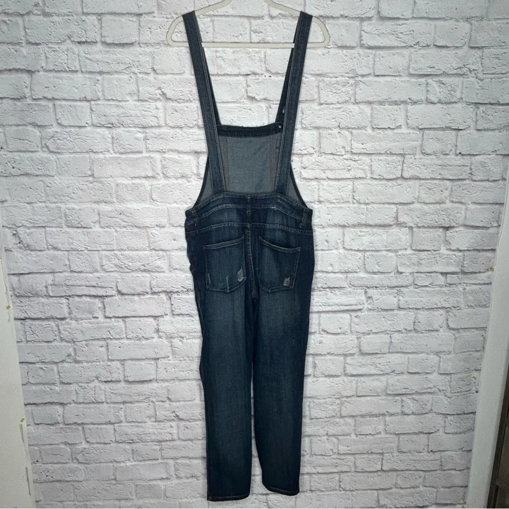 Free People Women's Sz 26 Distressed Backless Denim Overalls